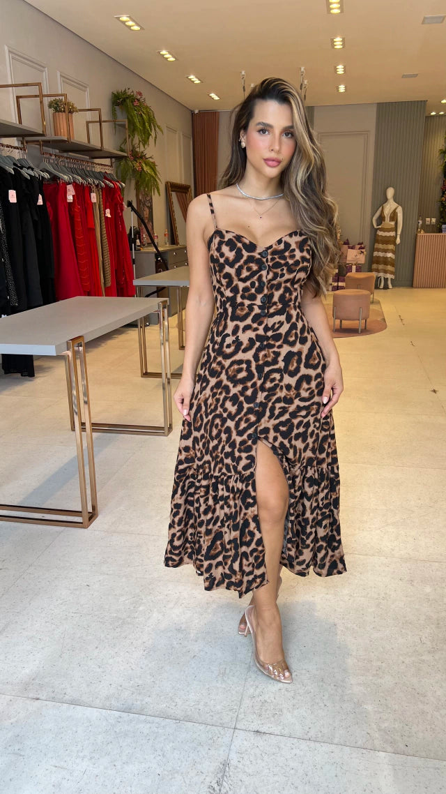 VESTIDO PATY ANIMAL PRINT + BRINDE EXCLUSIVO